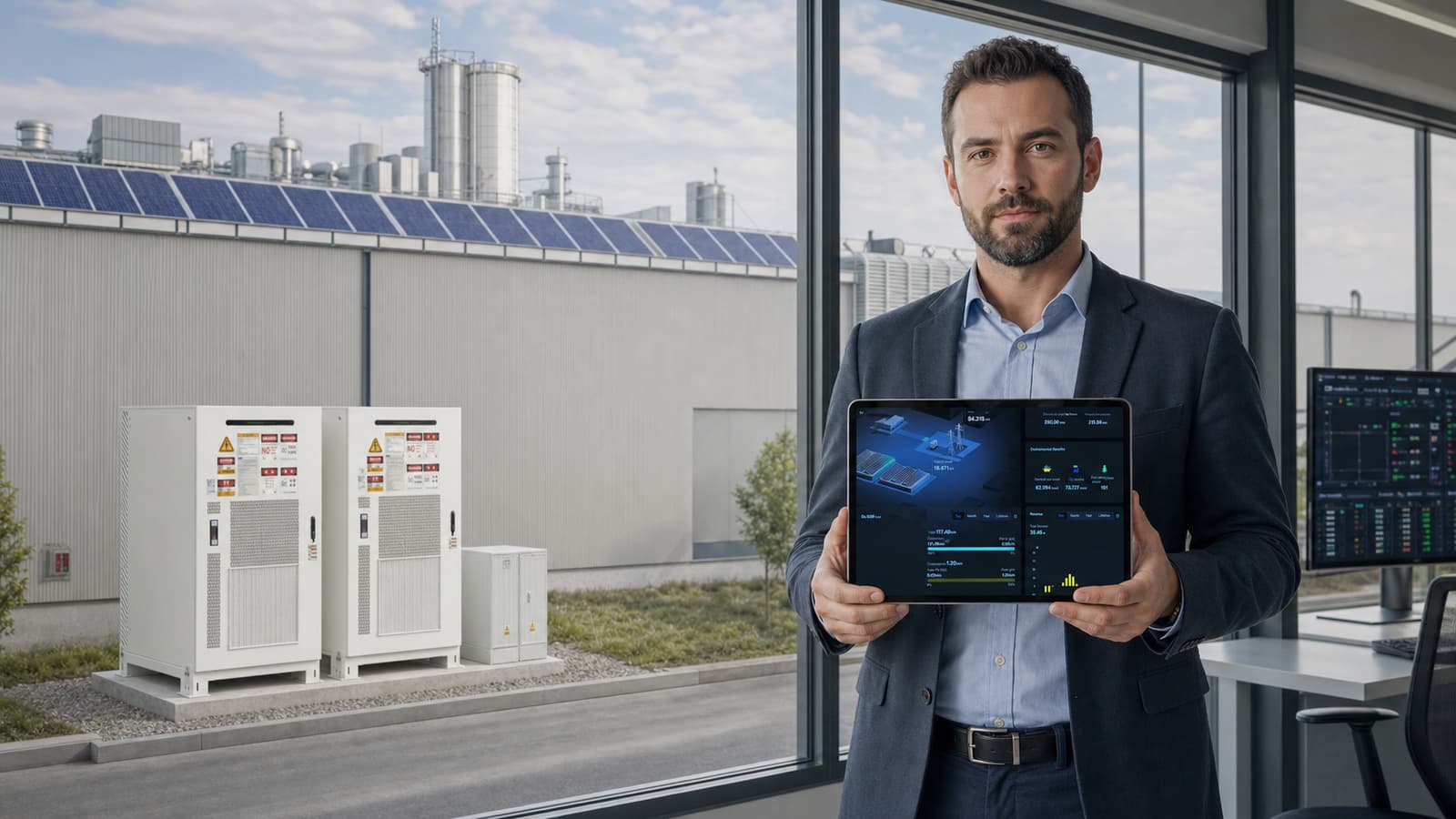 Klient OFFGRID przy swoim magazynie energii